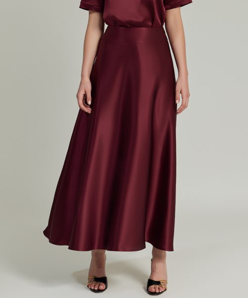 Burgundy hotsell skirt silk